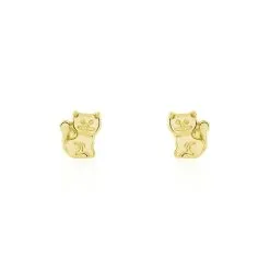 Histoire D'Or Boucles D'oreilles Puces Florenta Chat Or Jaune