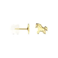 Histoire D'Or Boucles D'oreilles Puces Freyia Cheval Or Jaune -Boucles d'oreilles pendantes Soldes Boutique B3OEJW0492 view1