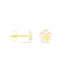 Histoire D'Or Boucles D'oreilles Puces Cleomelia Fleur Or Jaune -Boucles d'oreilles pendantes Soldes Boutique B3OEJW0554 view1