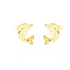 Histoire D'Or Boucles D'oreilles Puces Arisaema Dauphin Or Jaune
