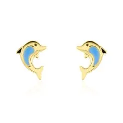 Histoire D'Or Boucles D'oreilles Puces Mael Dauphin Or Jaune