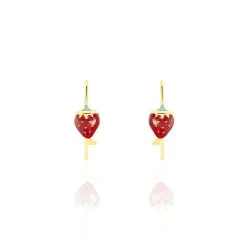Histoire D'Or Boucles D'oreilles Pendantes Elizabetae Fraise Or Jaune