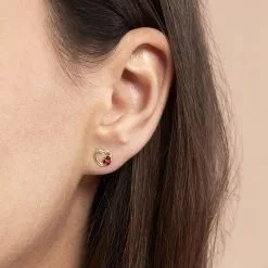 Histoire D'Or Boucles D'oreilles Puces Or Jaune Syringa Smalto -Boucles d'oreilles pendantes Soldes Boutique B3OEJWR013 model0