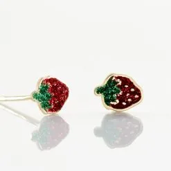 Histoire D'Or Boucles D'oreilles Puces Tharia Fraise Or Jaune -Boucles d'oreilles pendantes Soldes Boutique B3OEJWR015 view2