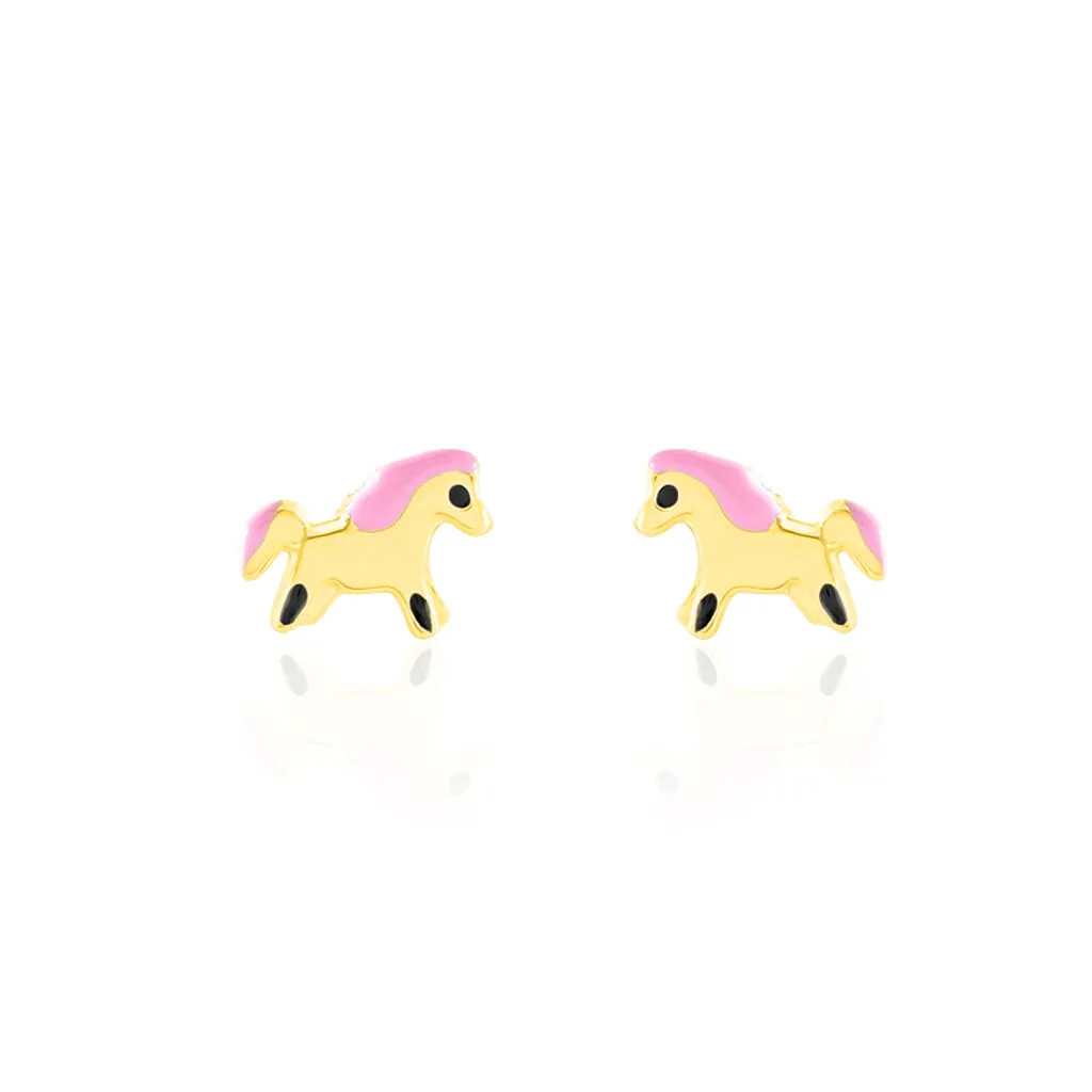 Histoire D'Or Boucles D'oreilles Puces Heldea Cheval Or Jaune 1 Histoire D'Or Boucles D'oreilles Puces Heldea Cheval Or Jaune