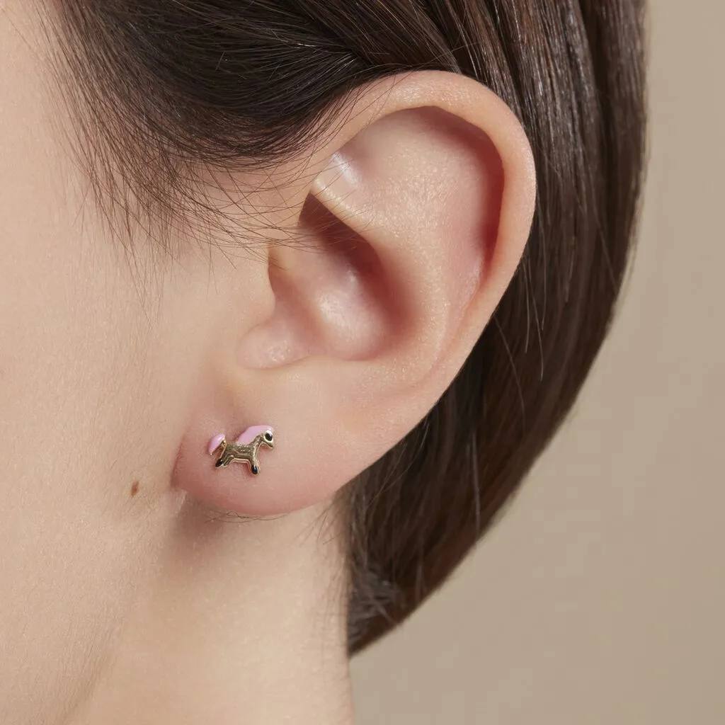 Histoire D'Or Boucles D'oreilles Puces Heldea Cheval Or Jaune 4 Histoire D'Or Boucles D'oreilles Puces Heldea Cheval Or Jaune – Image 4