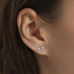 Histoire D'Or Boucles D'oreilles Puces Sulivia Papillon Or Jaune -Boucles d'oreilles pendantes Soldes Boutique B3OEJWS474 model0