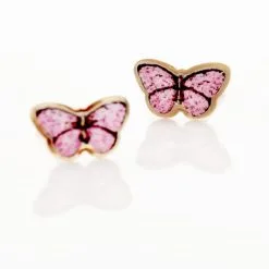 Histoire D'Or Boucles D'oreilles Puces Sulivia Papillon Or Jaune -Boucles d'oreilles pendantes Soldes Boutique B3OEJWS474 view2