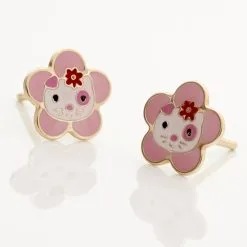 Histoire D'Or Boucles D'oreilles Puces Etoile Chat Or Jaune -Boucles d'oreilles pendantes Soldes Boutique B3OEJWS479 view2