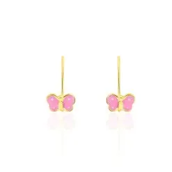 Histoire D'Or Boucles D'oreilles Pendantes Souline Papillon Or Jaune