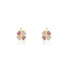 Histoire D'Or Boucles D'oreilles Puces Trefle Email Or Jaune