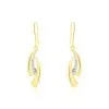 Histoire D'Or Boucles D'oreilles Pendantes Aube Or Bicolore Diamant