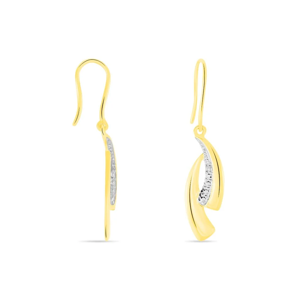 Histoire D'Or Boucles D'oreilles Pendantes Aube Or Bicolore Diamant 2 Histoire D'Or Boucles D'oreilles Pendantes Aube Or Bicolore Diamant – Image 2
