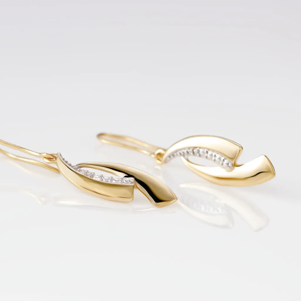 Histoire D'Or Boucles D'oreilles Pendantes Aube Or Bicolore Diamant 3 Histoire D'Or Boucles D'oreilles Pendantes Aube Or Bicolore Diamant – Image 3
