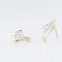 Histoire D'Or Boucles D'oreilles Pendantes Mayline Or Bicolore Diamant -Boucles d'oreilles pendantes Soldes Boutique B3OF2DW159 view2