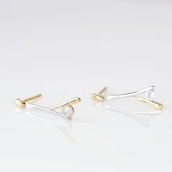 Histoire D'Or Boucles D'oreilles Pendantes Madli Or Bicolore Topaze -Boucles d'oreilles pendantes Soldes Boutique B3OF2TB001 view2