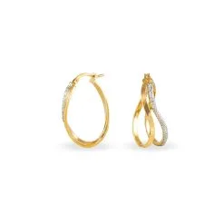 Histoire D'Or Créoles Ianis Or Bicolore 7 Histoire D'Or Créoles Ianis Or Bicolore -Boucles d'oreilles pendantes Soldes Boutique B3OF2W0046 view2