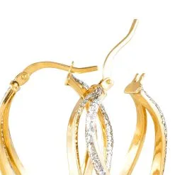 Histoire D'Or Créoles Ianis Or Bicolore 8 Histoire D'Or Créoles Ianis Or Bicolore -Boucles d'oreilles pendantes Soldes Boutique B3OF2W0046 view3