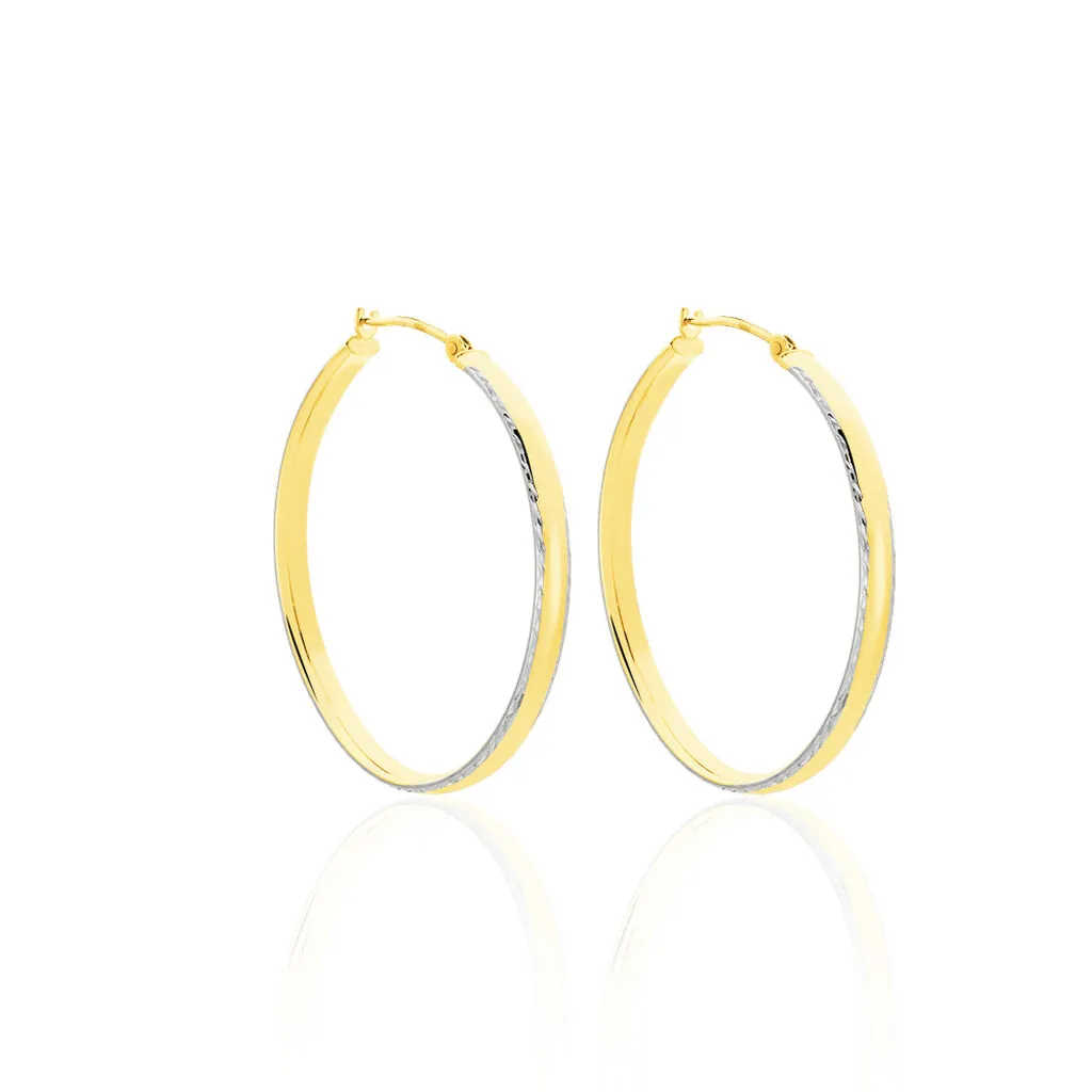 Histoire D'Or Créoles Abella Diamantee Fil Plat Or Bicolore 1 Histoire D'Or Créoles Abella Diamantee Fil Plat Or Bicolore