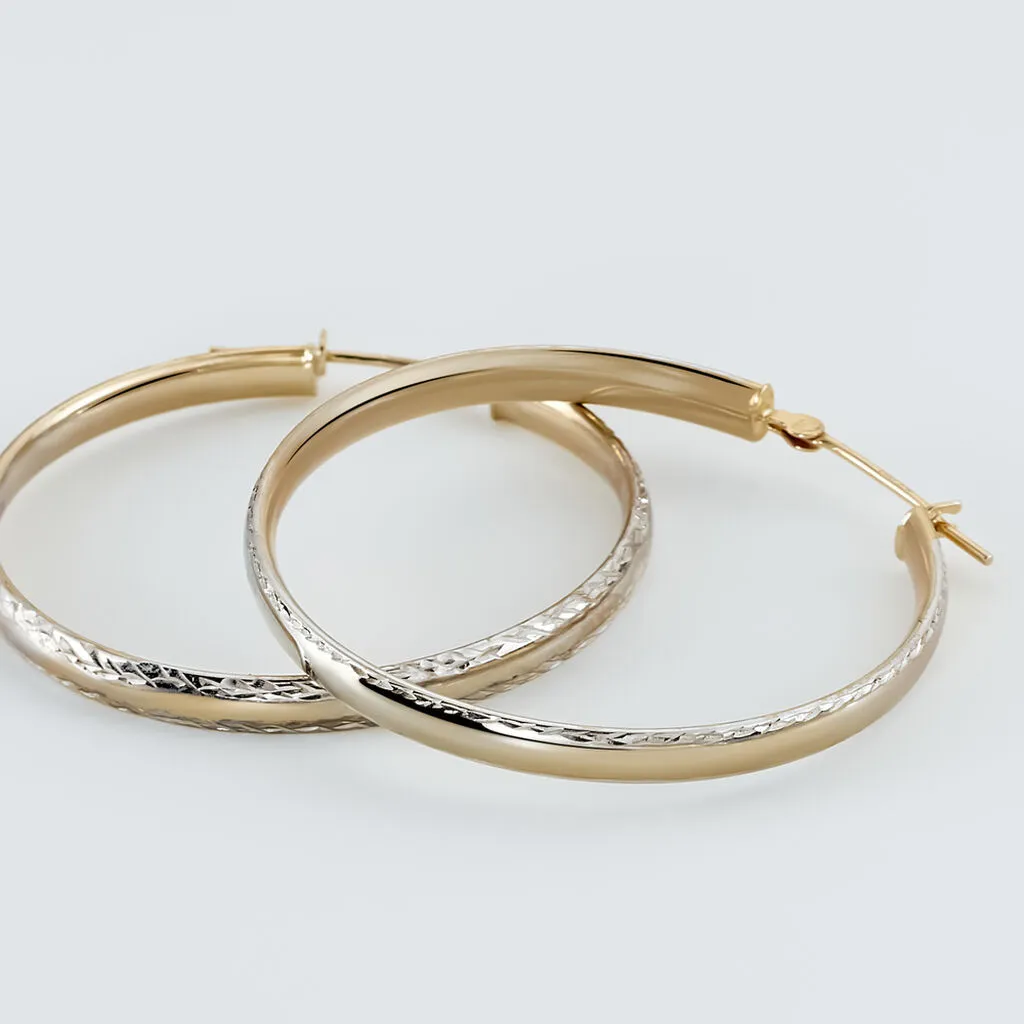 Histoire D'Or Créoles Abella Diamantee Fil Plat Or Bicolore 3 Histoire D'Or Créoles Abella Diamantee Fil Plat Or Bicolore – Image 3