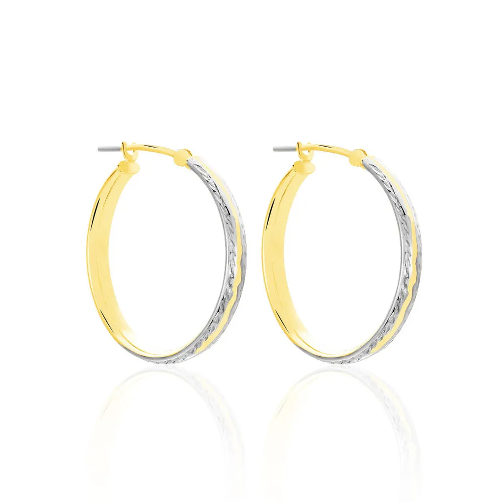 Histoire D'Or Créoles Abella Diamantee Fil Plat Or Bicolore 2 Histoire D'Or Créoles Abella Diamantee Fil Plat Or Bicolore – Image 2