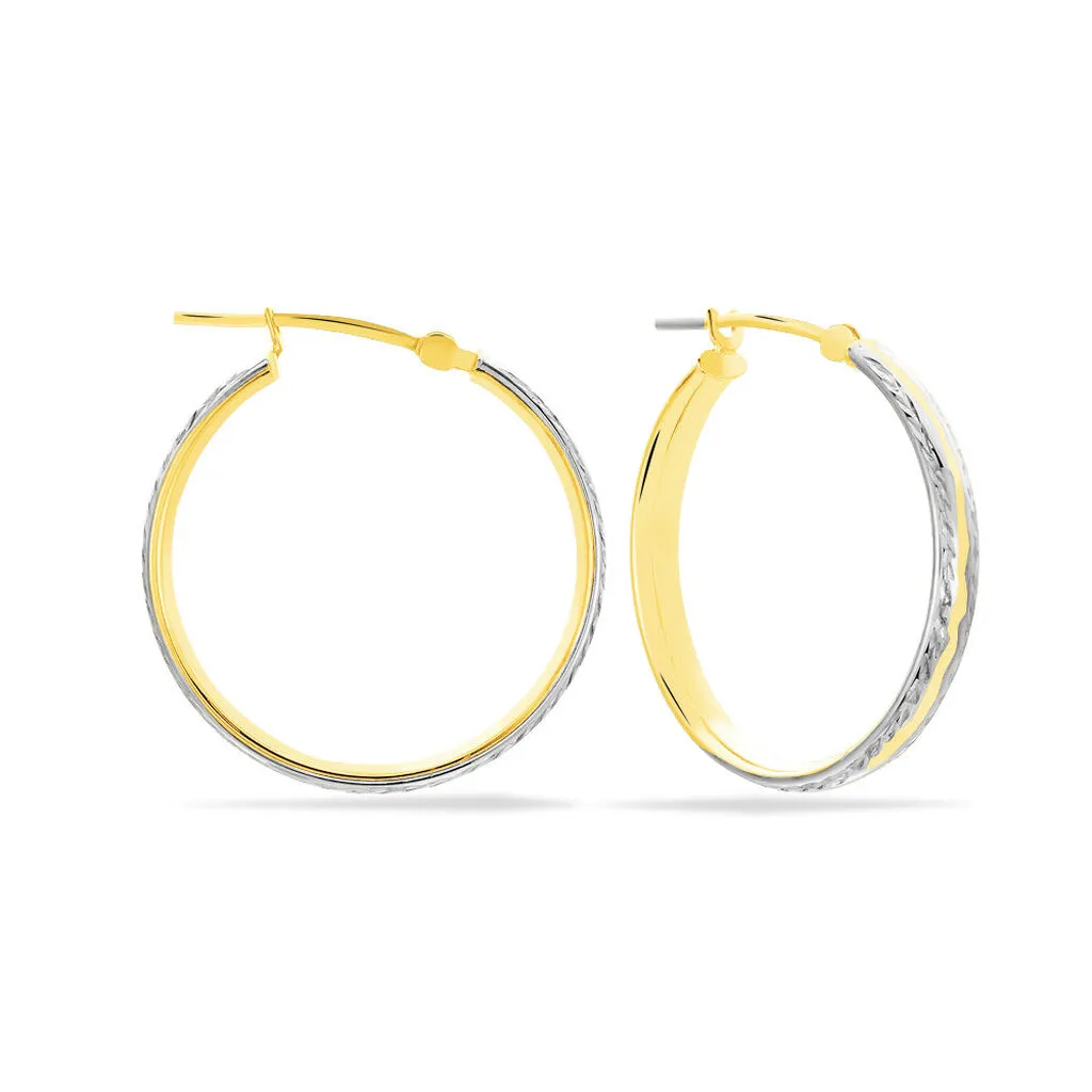 Histoire D'Or Créoles Abella Diamantee Fil Plat Or Bicolore 3 Histoire D'Or Créoles Abella Diamantee Fil Plat Or Bicolore – Image 3