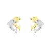 Histoire D'Or Boucles D'oreilles Puces Fulvie Double Dauphins Or Bicolore