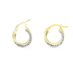 Histoire D'Or Créoles Maelia Or Bicolore 8 Histoire D'Or Créoles Maelia Or Bicolore -Boucles d'oreilles pendantes Soldes Boutique B3OF2W0252 view3