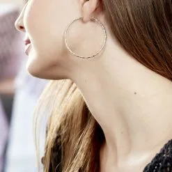 Histoire D'Or Créoles Cassi Diamantees Fil Rond Or Bicolore -Boucles d'oreilles pendantes Soldes Boutique B3OF2W0355 model0