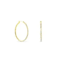 Histoire D'Or Créoles Cassi Diamantees Fil Rond Or Bicolore -Boucles d'oreilles pendantes Soldes Boutique B3OF2W0359 view2