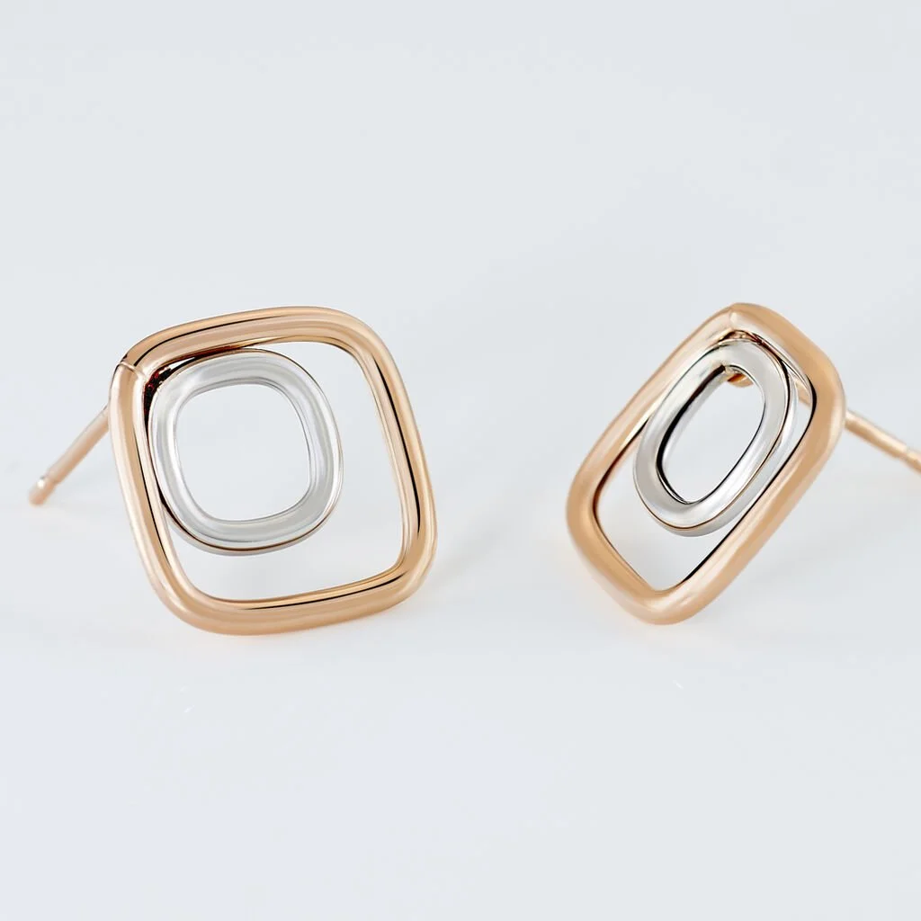 Histoire D'Or Boucles D'oreilles Pendantes Artahe Carree Or Bicolore 3 Histoire D'Or Boucles D'oreilles Pendantes Artahe Carree Or Bicolore – Image 3