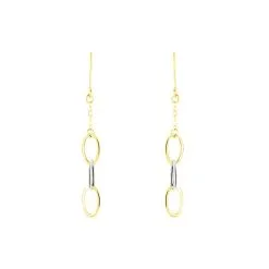 Histoire D'Or Boucles D'oreilles Pendantes Lucette Or Bicolore