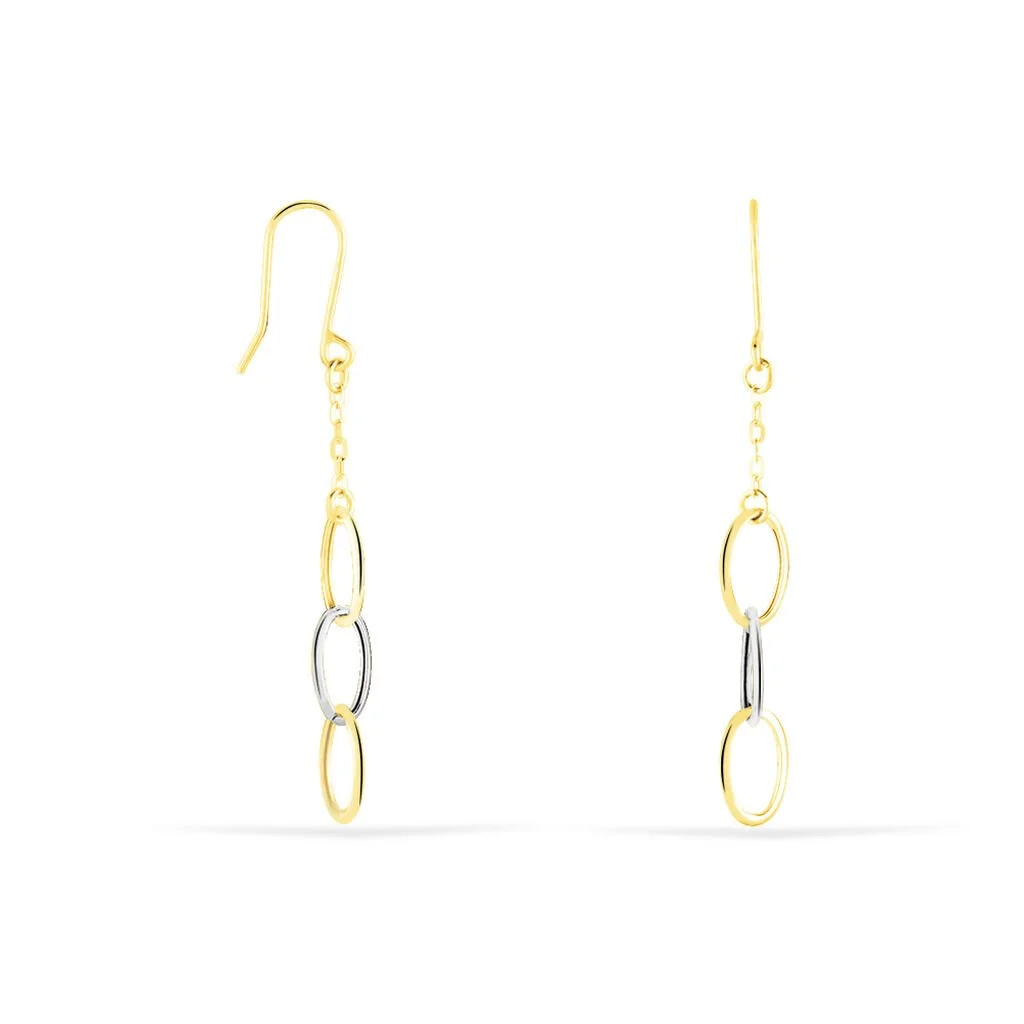 Histoire D'Or Boucles D'oreilles Pendantes Lucette Or Bicolore 2 Histoire D'Or Boucles D'oreilles Pendantes Lucette Or Bicolore – Image 2