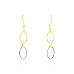 Histoire D'Or Boucles D'oreilles Pendantes Lucia Or Bicolore