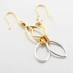 Histoire D'Or Boucles D'oreilles Pendantes Lucia Or Bicolore -Boucles d'oreilles pendantes Soldes Boutique B3OF2W0383 view2
