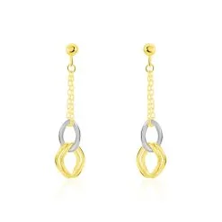 Histoire D'Or Boucles D'oreilles Pendantes Louisa Or Bicolore
