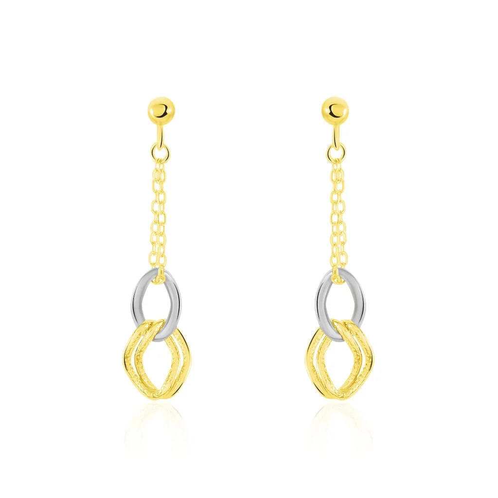 Histoire D'Or Boucles D'oreilles Pendantes Louisa Or Bicolore 1 Histoire D'Or Boucles D'oreilles Pendantes Louisa Or Bicolore