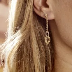 Histoire D'Or Boucles D'oreilles Pendantes Louisa Or Bicolore 9 Histoire D'Or Boucles D'oreilles Pendantes Louisa Or Bicolore -Boucles d'oreilles pendantes Soldes Boutique B3OF2W0384 model1