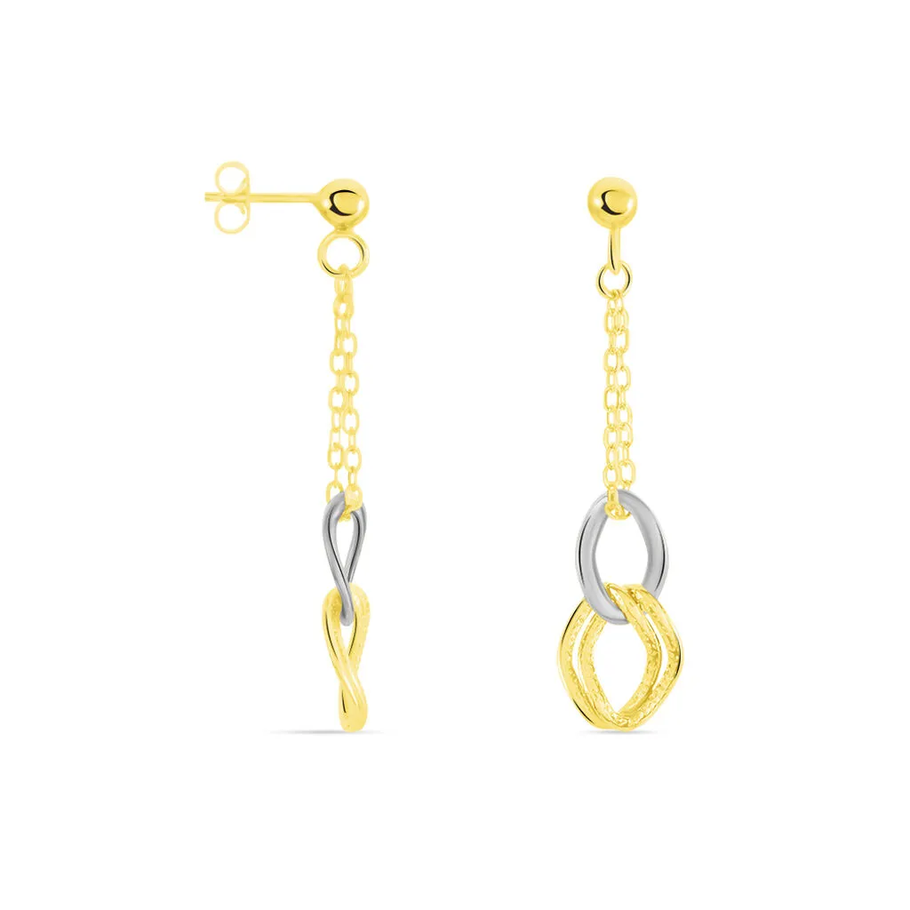 Histoire D'Or Boucles D'oreilles Pendantes Louisa Or Bicolore 2 Histoire D'Or Boucles D'oreilles Pendantes Louisa Or Bicolore – Image 2