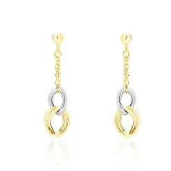 Histoire D'Or Boucles D'oreilles Pendantes Louisa Or Bicolore