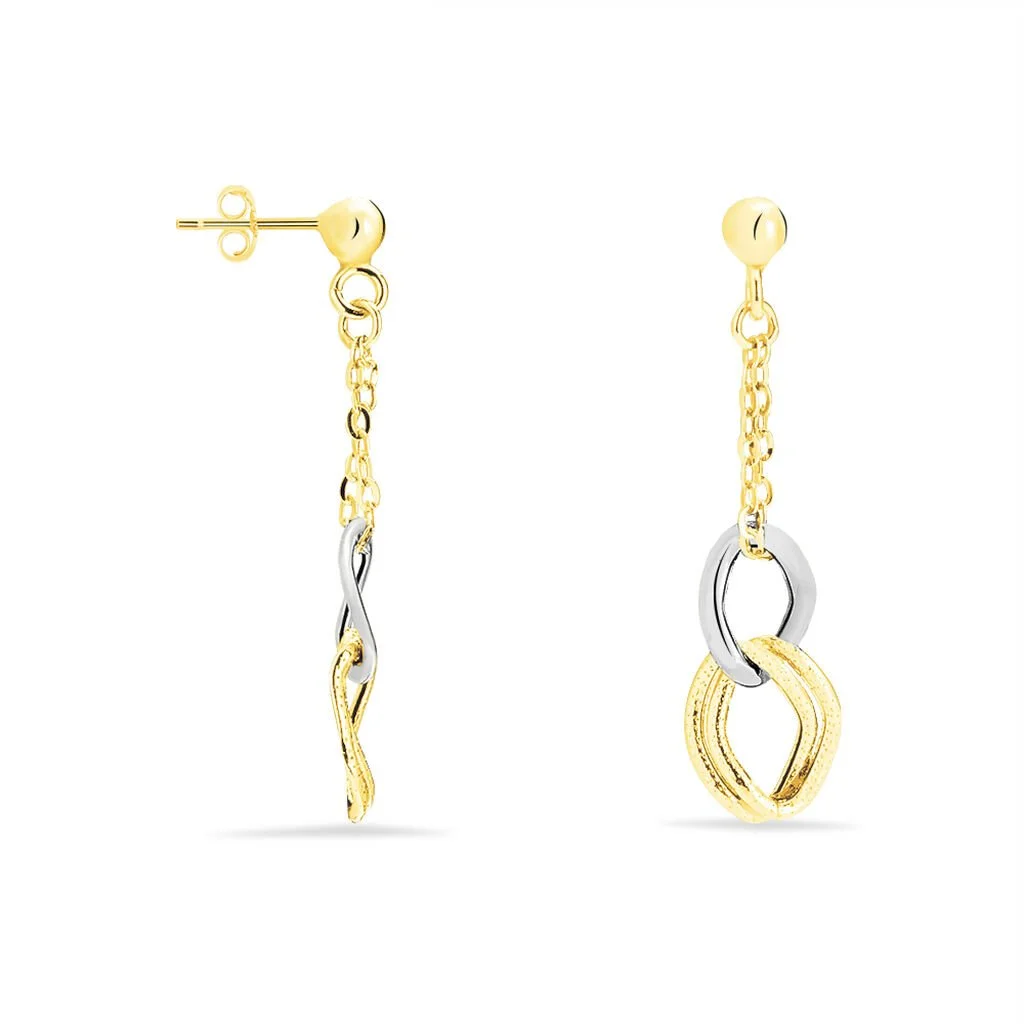 Histoire D'Or Boucles D'oreilles Pendantes Louisa Or Bicolore 2 Histoire D'Or Boucles D'oreilles Pendantes Louisa Or Bicolore – Image 2