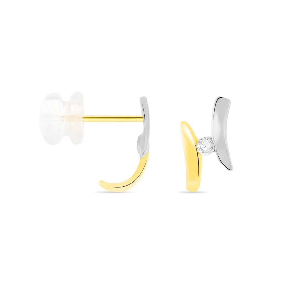 Histoire D'Or Boucles D'oreilles Pendantes Ascagne Or Bicolore Oxyde De Zirconium 2 Histoire D'Or Boucles D'oreilles Pendantes Ascagne Or Bicolore Oxyde De Zirconium – Image 2