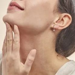 Histoire D'Or Boucles D'oreilles Pendantes Formev Or Bicolore Oxyde De Zirconium -Boucles d'oreilles pendantes Soldes Boutique B3OF2ZW007 model0