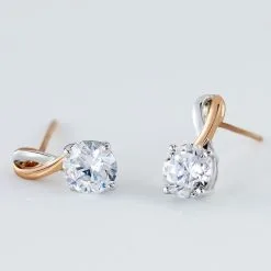 Histoire D'Or Boucles D'oreilles Pendantes Micheline Or Bicolore Oxyde De Zirconium -Boucles d'oreilles pendantes Soldes Boutique B3OF2ZW304 view2