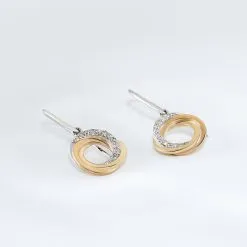 Histoire D'Or Boucles D'oreilles Pendantes Daphnee Or Tricolore Diamant -Boucles d'oreilles pendantes Soldes Boutique B3OF3DW127 view2
