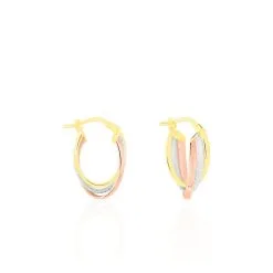 Histoire D'Or Créoles Hermande Or Tricolore