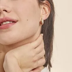 Histoire D'Or Créoles Hermande Or Tricolore 8 Histoire D'Or Créoles Hermande Or Tricolore -Boucles d'oreilles pendantes Soldes Boutique B3OF3W0208 model0