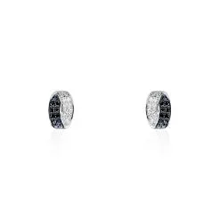 Histoire D'Or Boucles D'oreilles Puces Urania Or Blanc Diamant