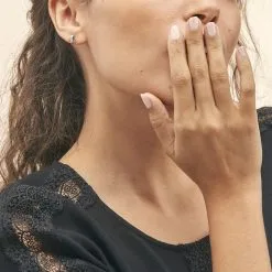 Histoire D'Or Boucles D'oreilles Puces Urania Or Blanc Diamant -Boucles d'oreilles pendantes Soldes Boutique B3OFBDD041 model0