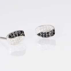 Histoire D'Or Boucles D'oreilles Puces Urania Or Blanc Diamant -Boucles d'oreilles pendantes Soldes Boutique B3OFBDD041 view2